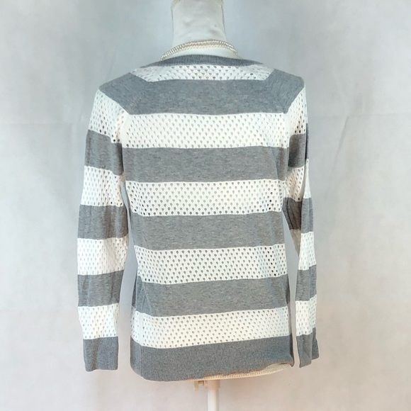 Michael Kors Cut Out Holes Gray and White Stripped - Picture 3 of 7